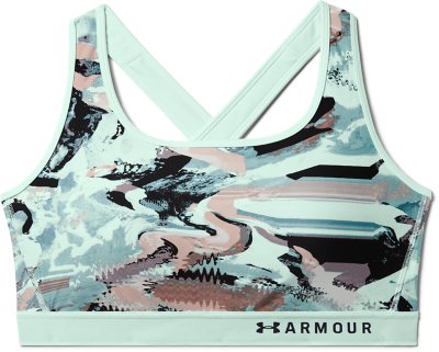 Details about   NEW Under Armour UA Crossback  Mid Sports Strappy Bra Black Blue Padded MEDIUM M